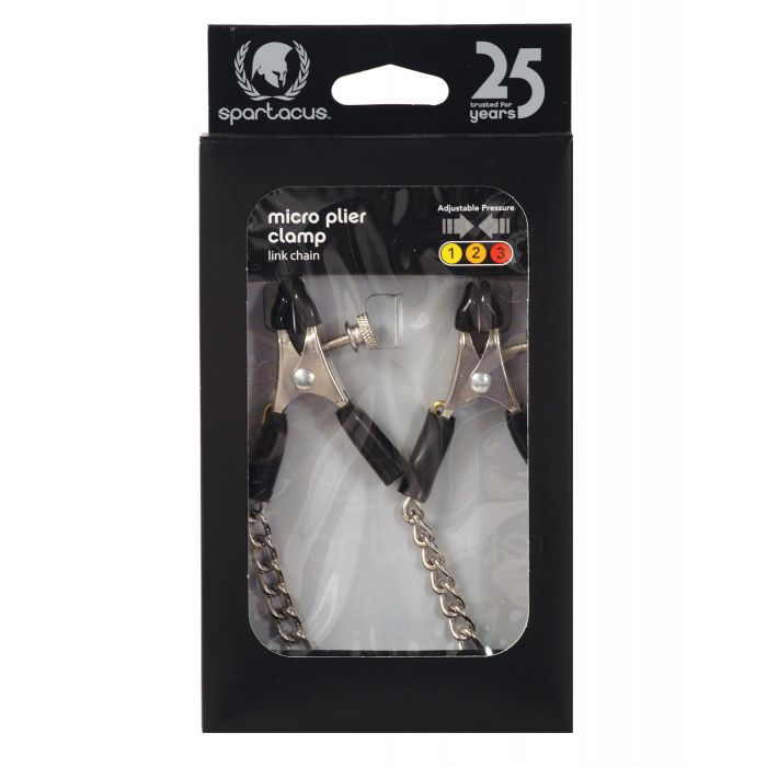 Spartacus Adjustable Micro Plier Nipple Clamps w/Link Chain