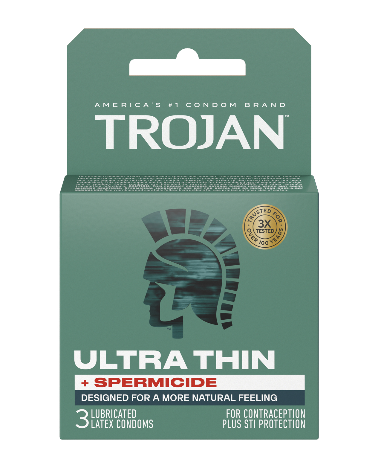 Trojan Ultra Thin Armor Spermicidal - Box of 3