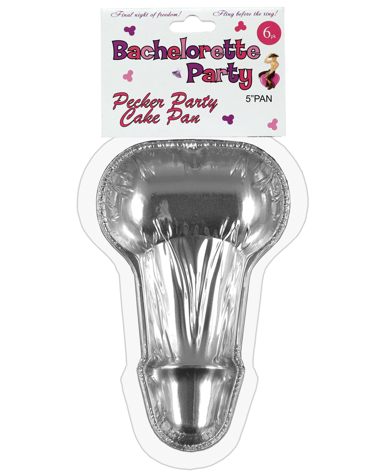 Bachelorette Disposable Peter Party Cake Pan Small - Pack of 6