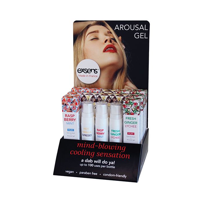 EXSENS of Paris Arousal Gel POS Display of 12 w/Testers 