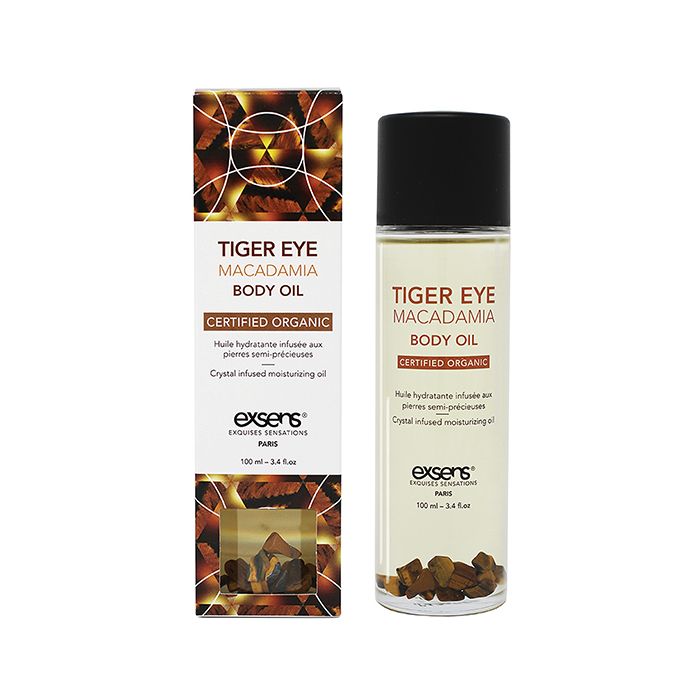 EXSENS Organic Body Oil w/Stones - Tiger Eye Macadamia 100 ml