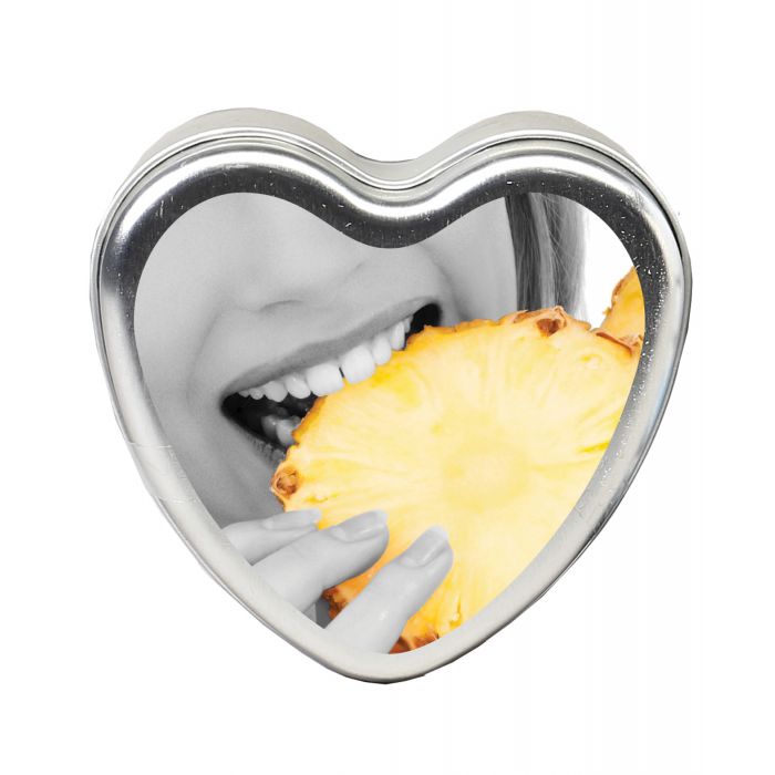 Earthly Body Suntouched Hemp Edible Candle - 4.7 oz Heart Tin Pineapple