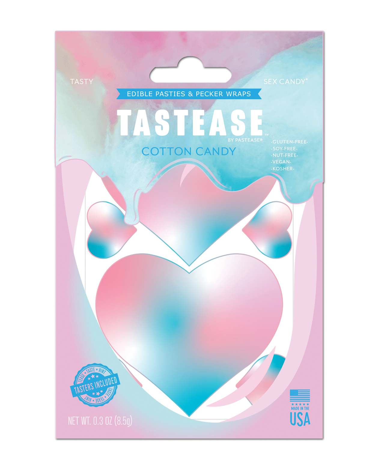 Pastease Tastease Edible Pasties & Pecker Wraps - Cotton Candy O/S