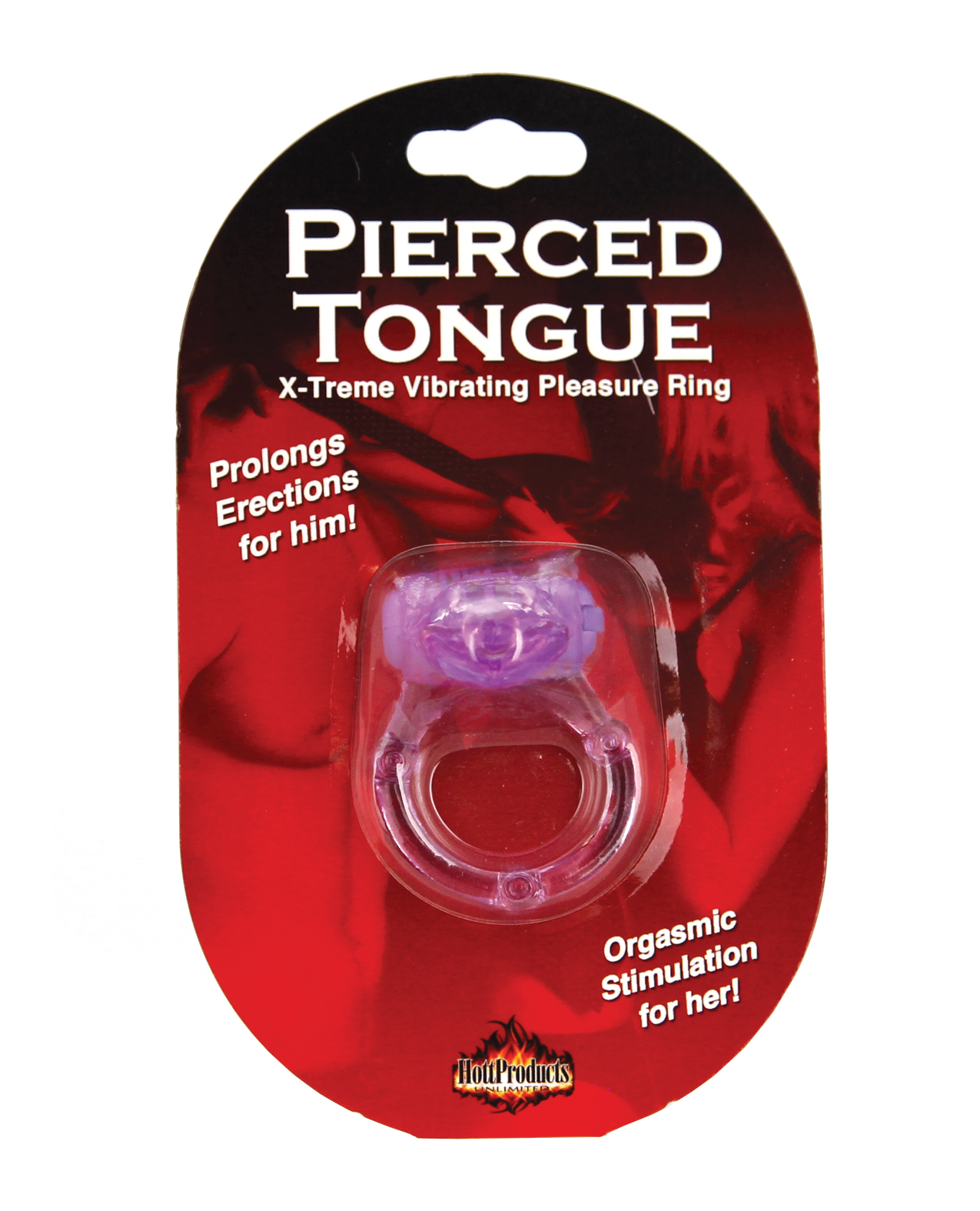 Pierced Tongue X-treme Vibrating Pleasure Ring - Purple