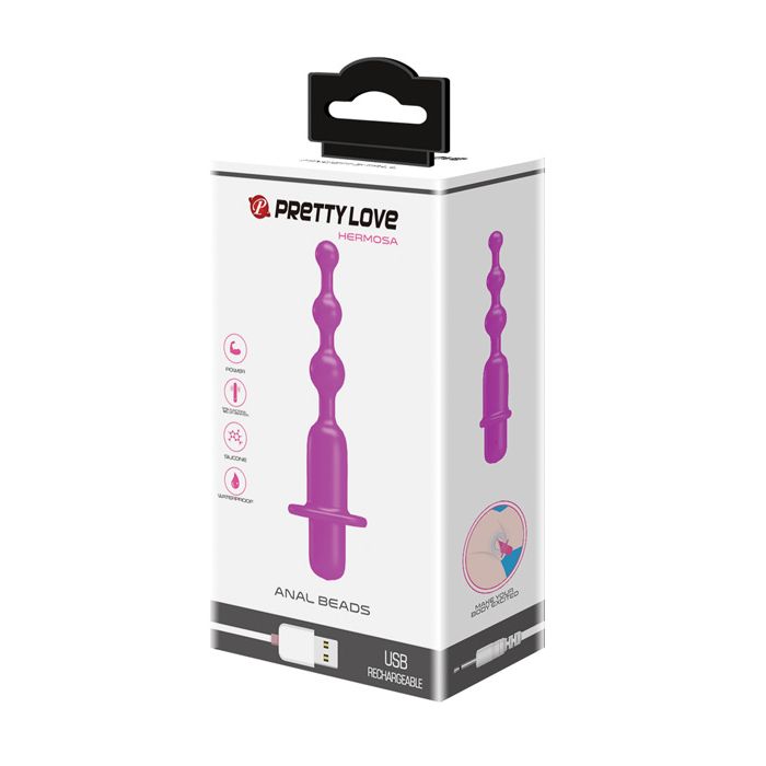 Pretty Love Hermosa Anal Beads Vibrator - 12 Functions Fuchsia