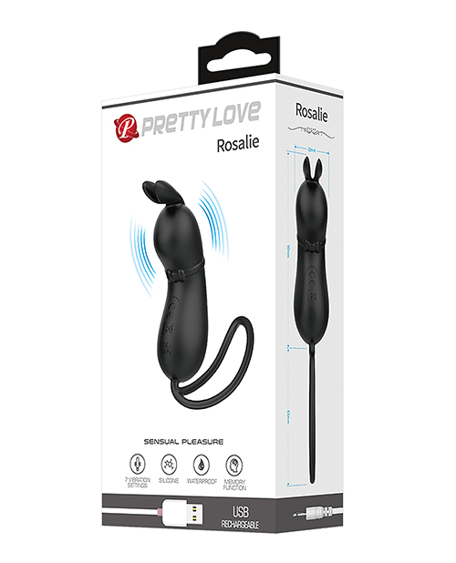 Pretty Love Rosalie Tethered Clit Stimulator - Black 