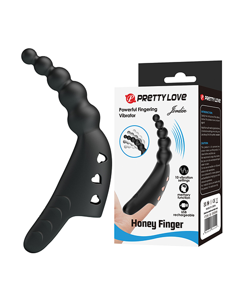 Pretty Love Jordin Beaded Finger Vibe - Black 