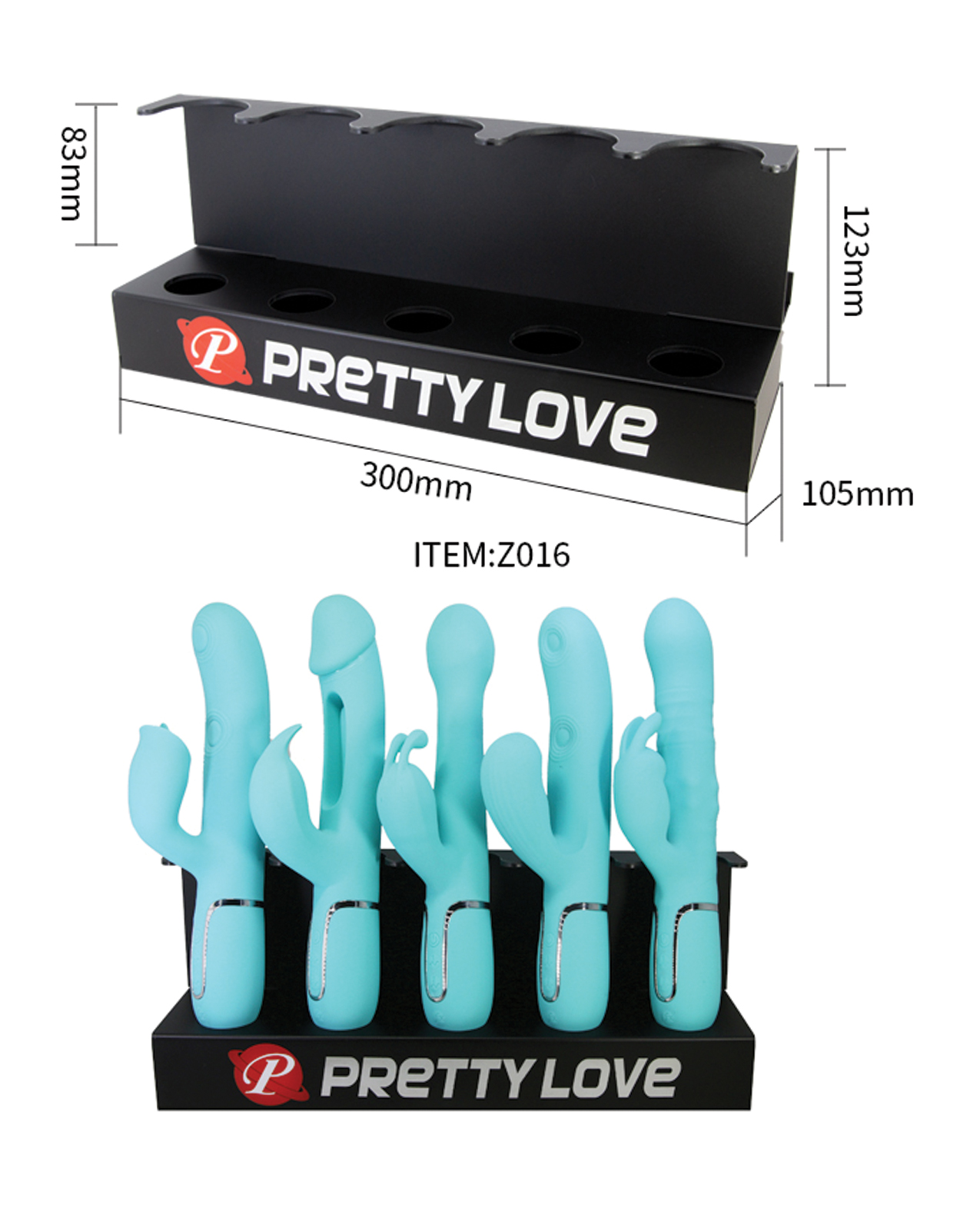PROMO Pretty Love Slat Wall Tester Holder - Black
