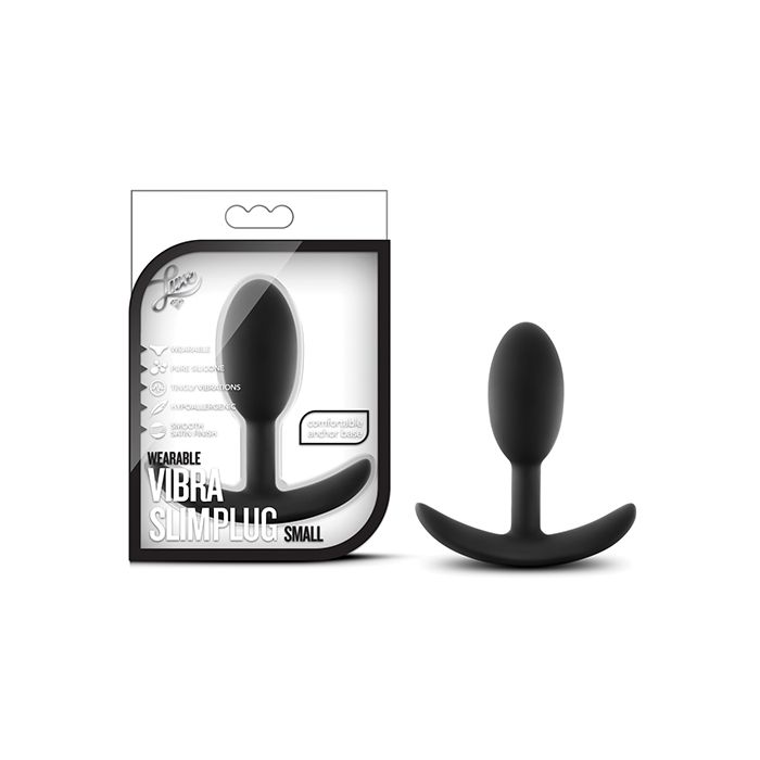Blush Luxe Wearable Vibra Slim Plug Small - Black