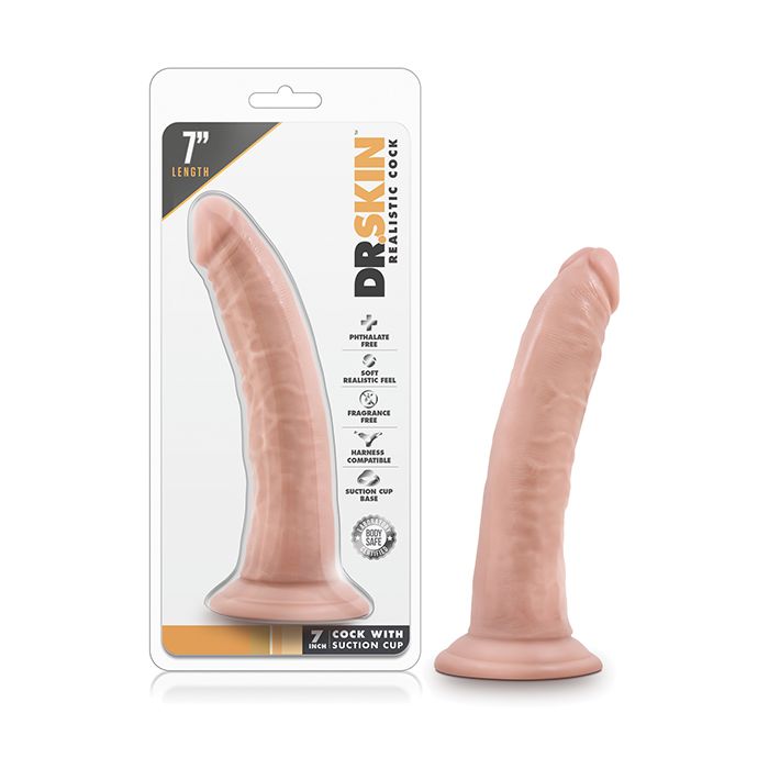 Blush Dr. Skin 7" Cock w/Suction Cup - Vanilla
