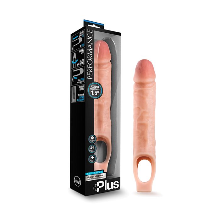 Blush Performance Plus 10" Silicone Cock Sheath Penis Extender - Flesh