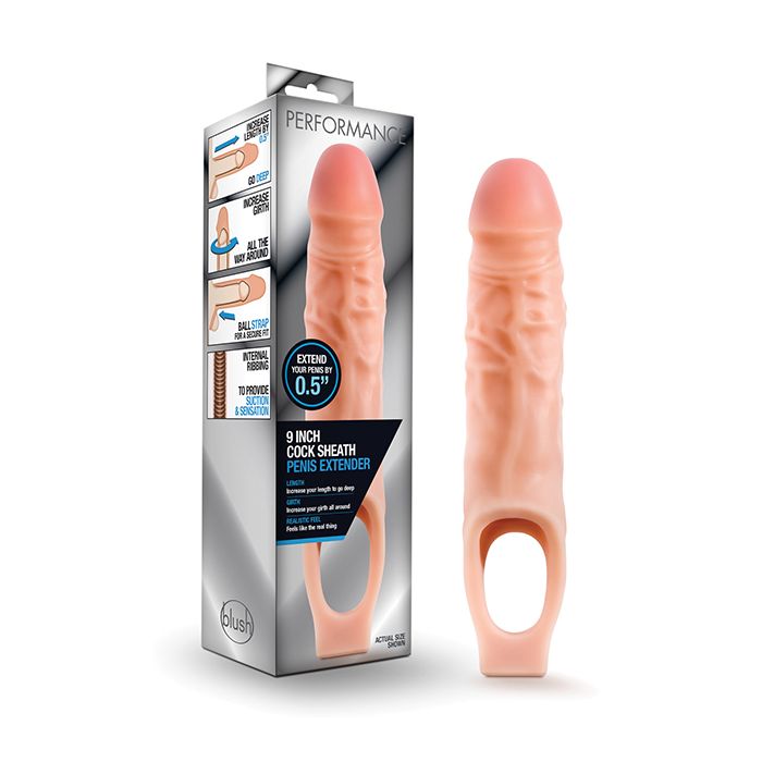 Blush Performance 9" Cock Sheath Penis Extender - Flesh