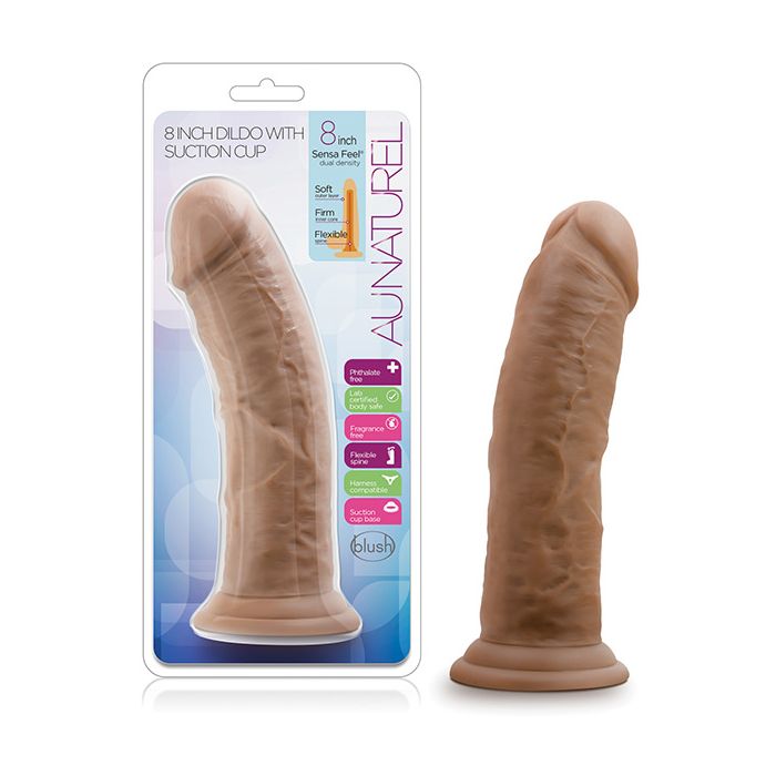 Blush Au Naturel 8" Dildo w/Suction Cup - Mocha
