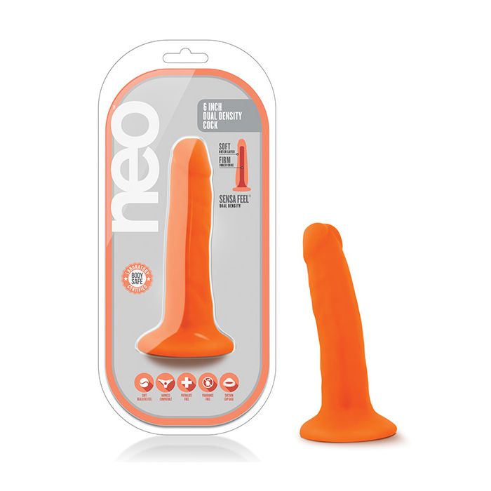 Blush Neo Dual Density 6" Cock - Neon Orange