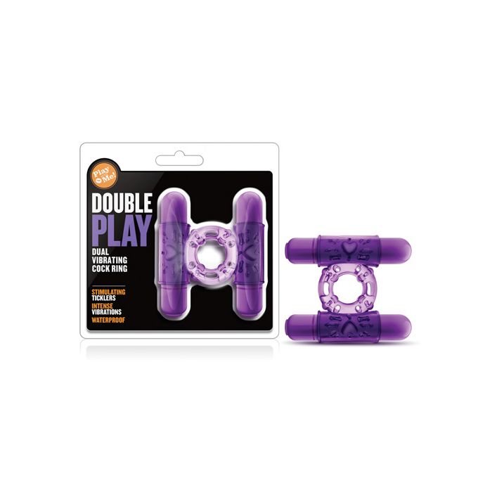 Blush Play With Me Double Play Dual Vibrating Cockring - Purple