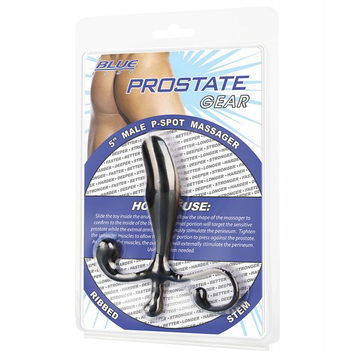 Blue Line C & B 5" Male P-Spot Massager - Black