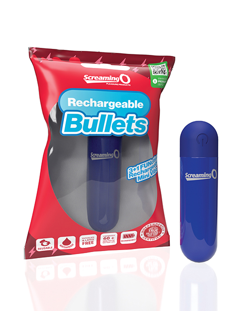 Screaming O Rechargeable Bullets - Blue 