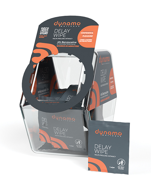 Dynamo Wellness Delay Wipe 4% in Candy Bowl of 144