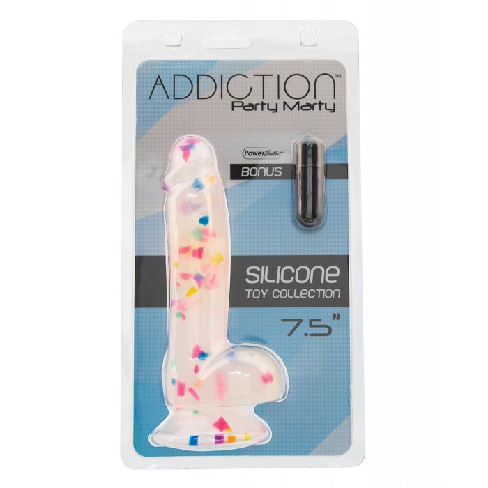 Addiction Party Marty 7.5" Dildo - Frost/Confetti