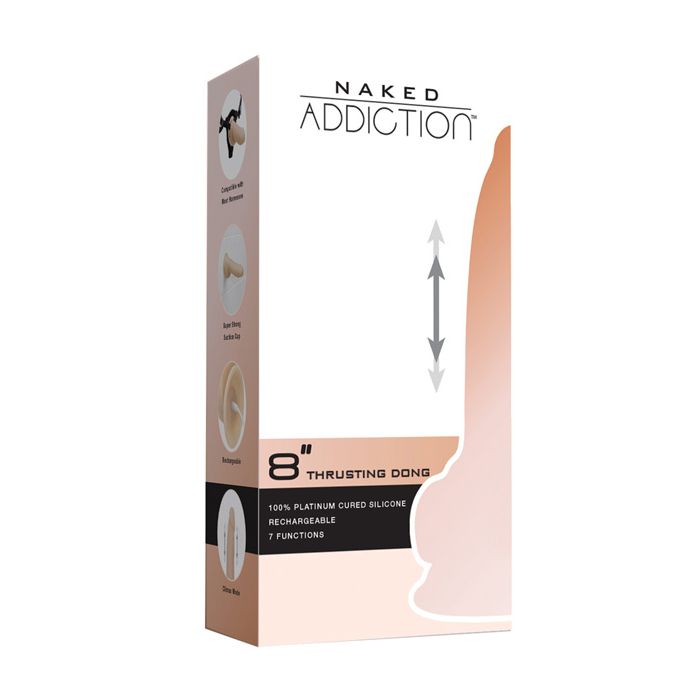Naked Addiction 9" Thrusting Dong w/Remote - Flesh