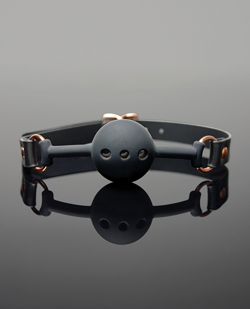 Pleasure Collection Adjustable Ball Gag - Black / Rose Gold O/S