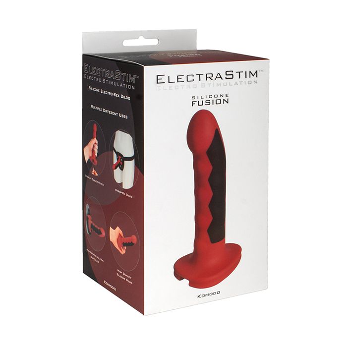 ElectraStim Silicone Fusion Komodo Dildo - Red/Black