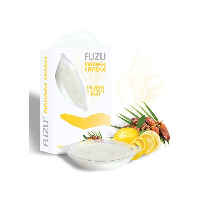 Fuzu Massage Candle - 4 oz Fiji Dates & Lemon Peel