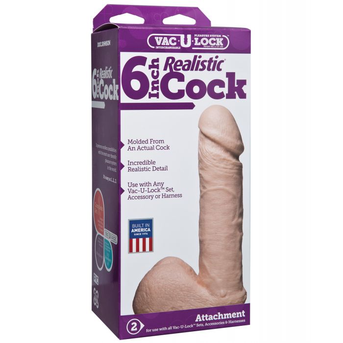 Vac-U-Lock 6" Realistic - White