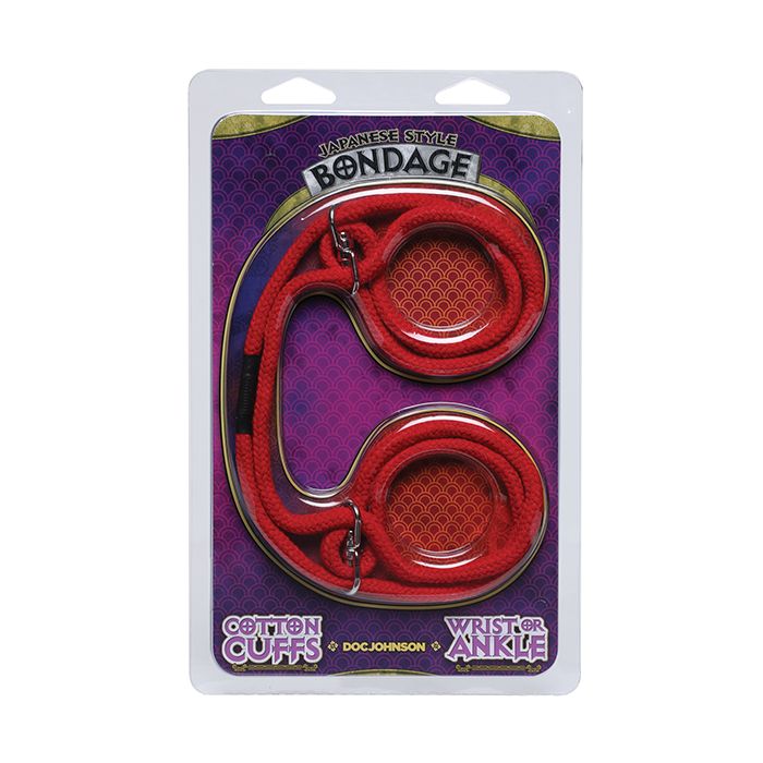 Japanese Style Bondage Wrist or Ankle Cotton Rope - Red