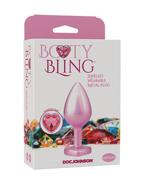Booty Bling Jeweled Metal Plug - Medium Pink