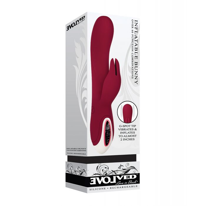Evolved Inflatable Bunny Dual Stim Rechargeable - Burgundy  