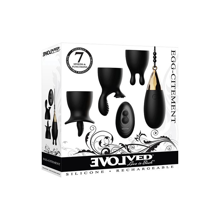 Evolved Egg Citement Rechargeable Bullet - Black/Gold 