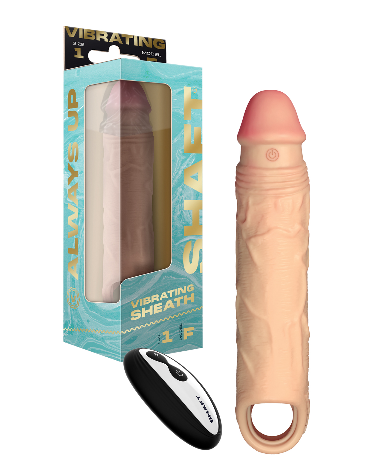 Shaft Flexskin Liquid Silicone 7.8" Vibrating Sheath - Pine