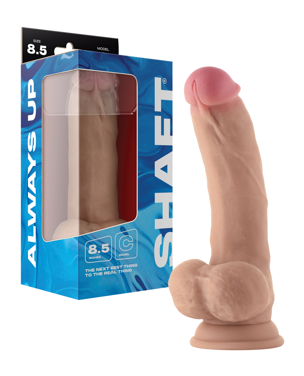 Shaft Model C Flexskin Liquid Silicone 8.5" Curved Dong w/Balls - Pine