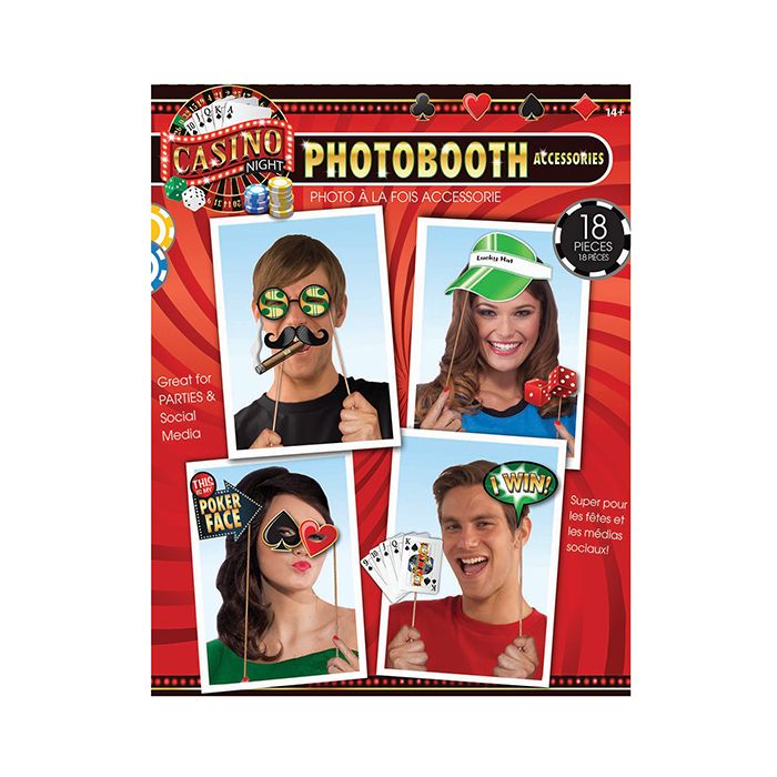 Casino Photo Booth Prop Kit - Set of 18 pc