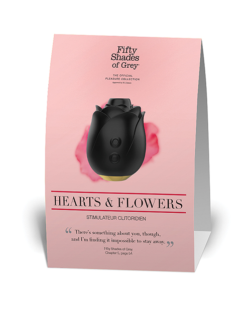 PROMO Fifty Shades of Grey Hearts & Flowers Tent Card (EN/FR)