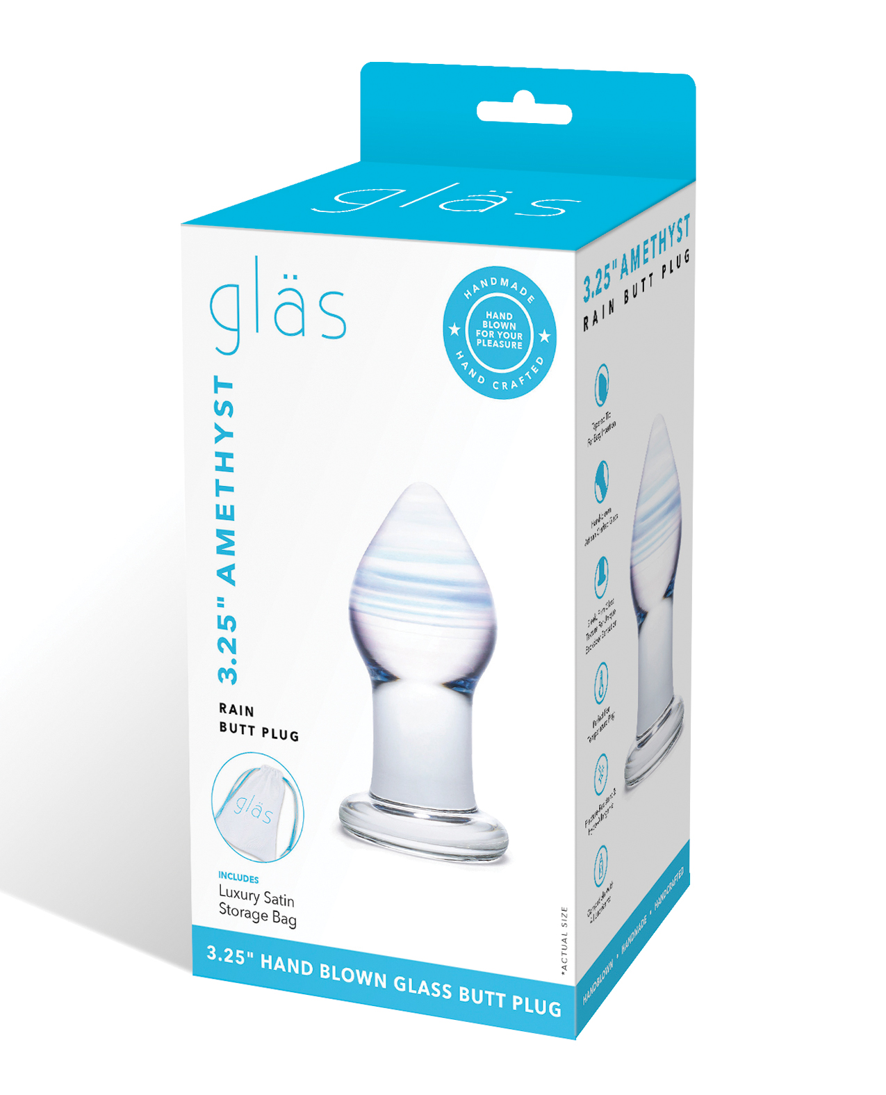 Glas Amethyst Rain Glass Butt Plug