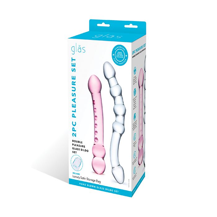 Glas 2 pc Double Pleasure Glass Dildo Set