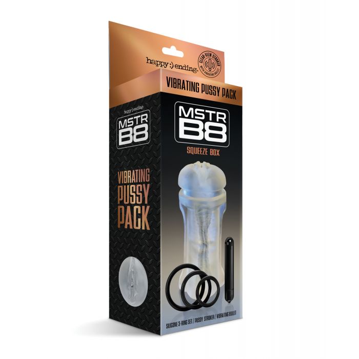 MSTR B8 Squeeze Box Vibrating Pussy Pack - Kit of 5 Clear