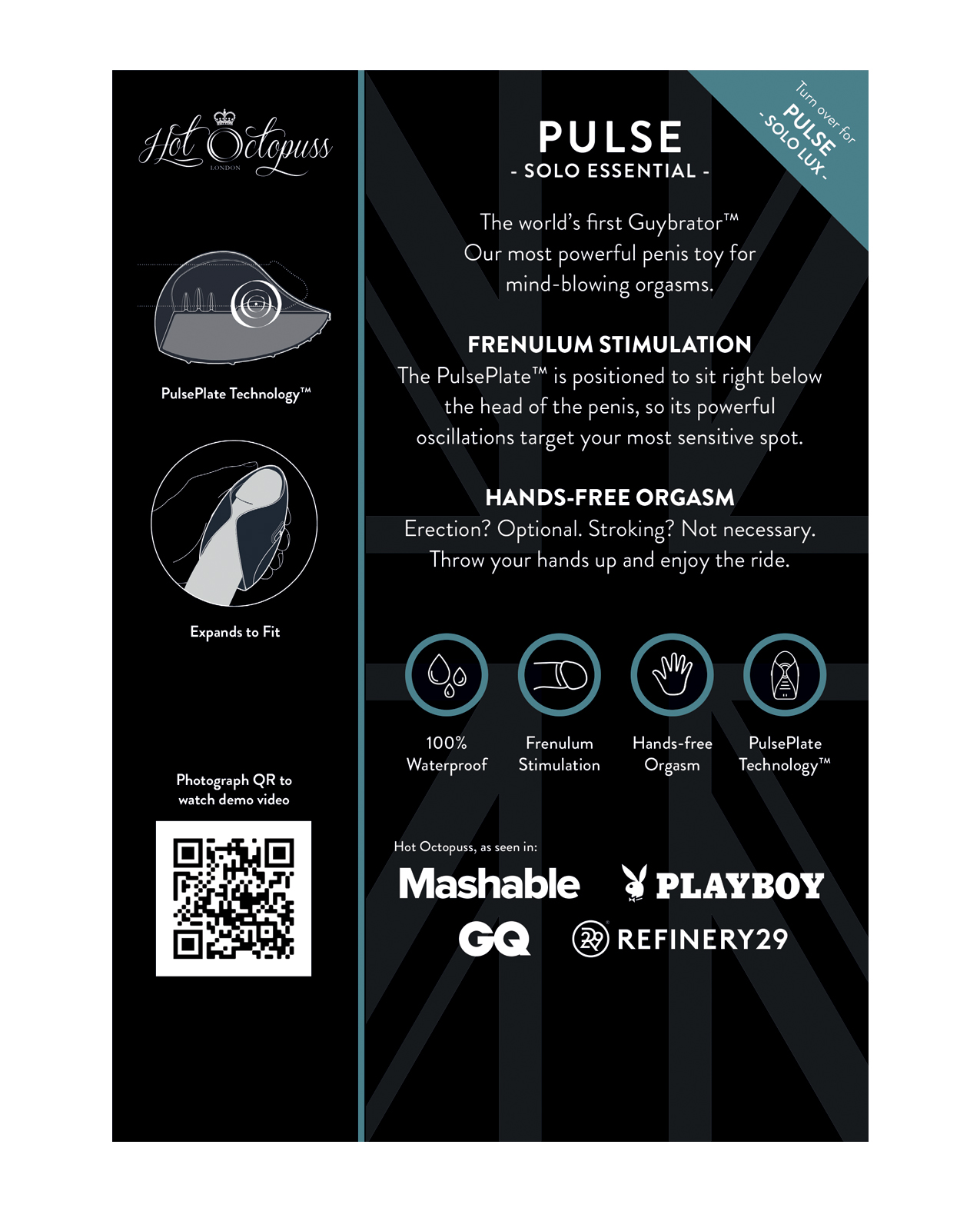 PROMO Hot Octopuss Pulse Solo & Solo Lux Info Card