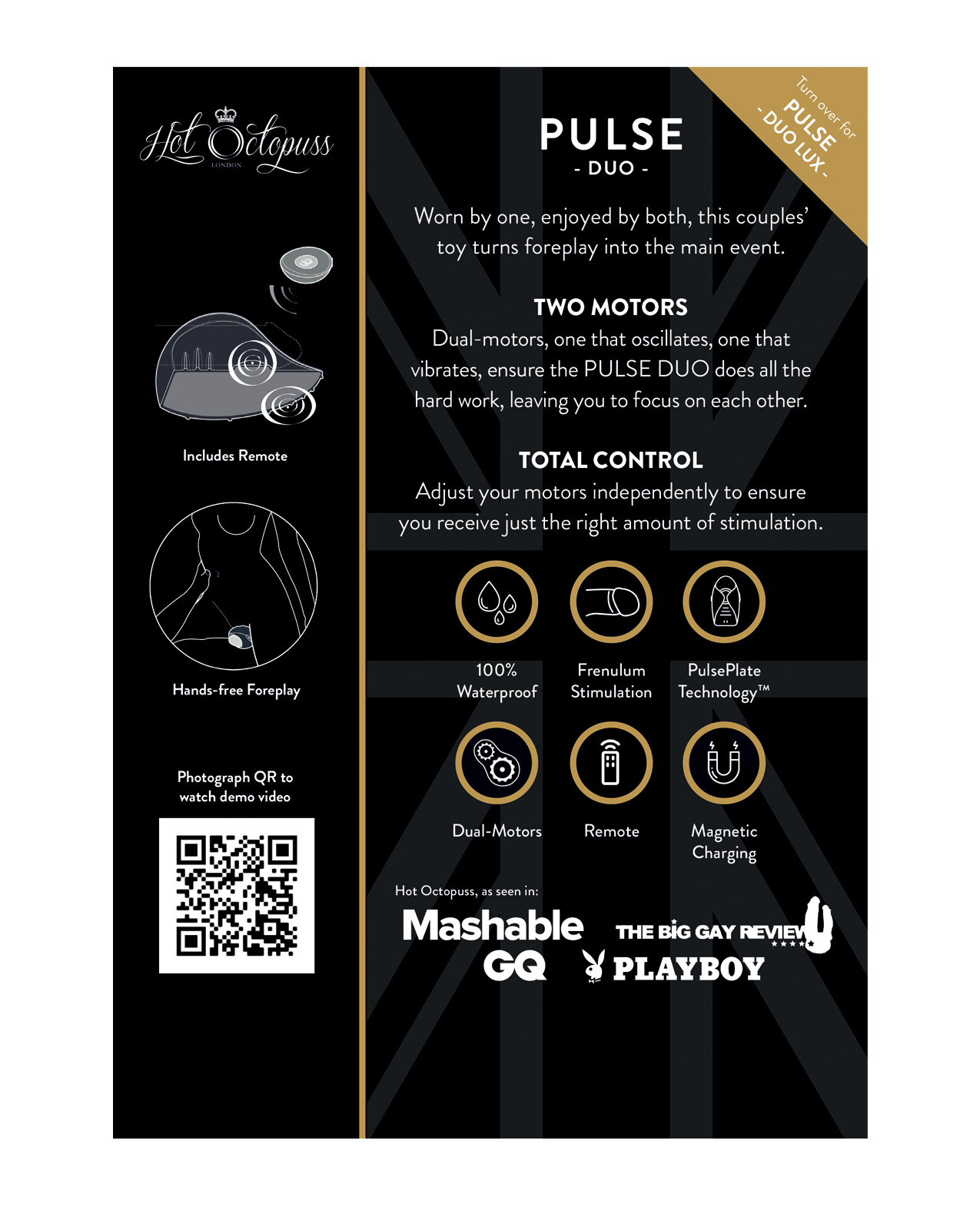 PROMO Hot Octopuss Pulse Duo & Lux Duo Info Card