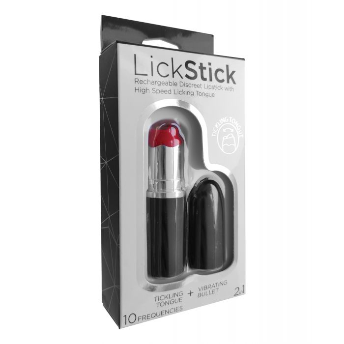 Lick Stick Rechargeable Discreet Lipstick Bullet w/High Speed Licking Tongue 