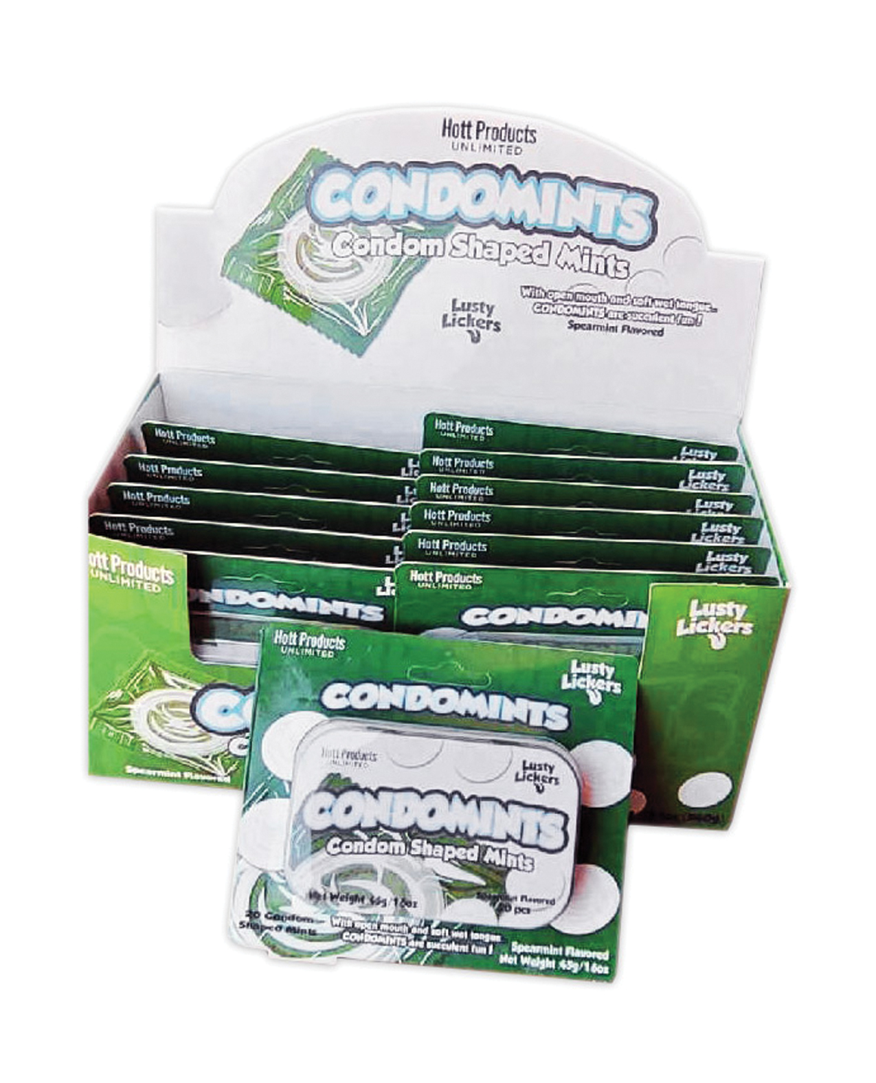 Condomints Spearmint Mints Display - Display of 12