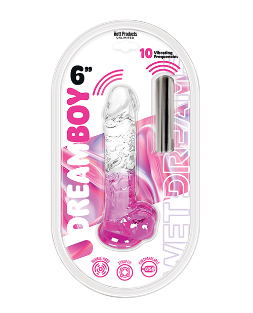 Wet Dreams Dream Boy 6" Jelly Vibrator - Pink
