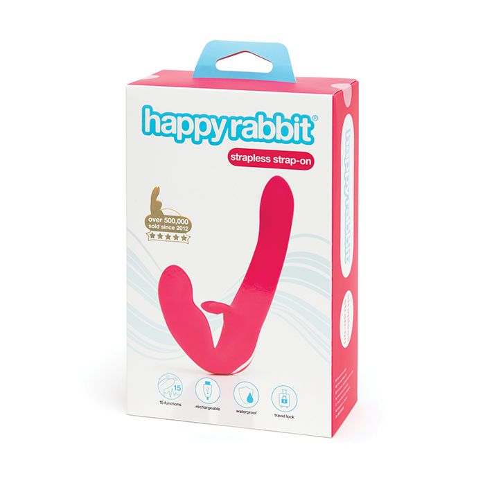 Happy Rabbit Strapless Strap on Rabbit Vibe - Pink
