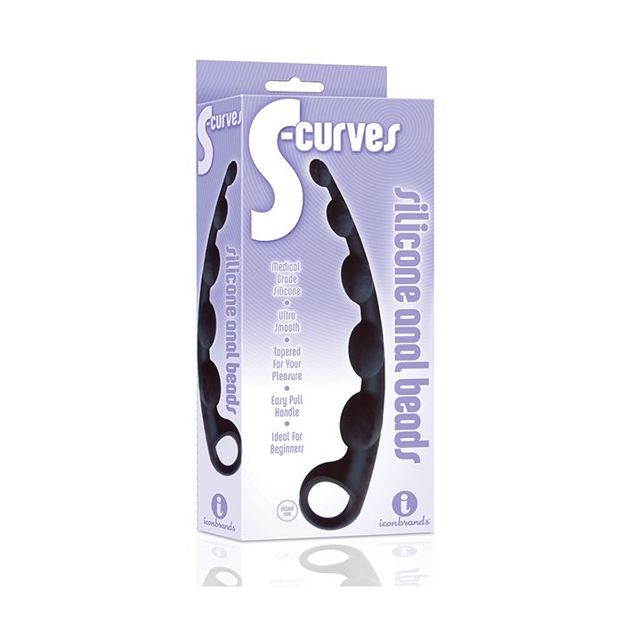 The 9's S-Curved Silicone Anal Beads