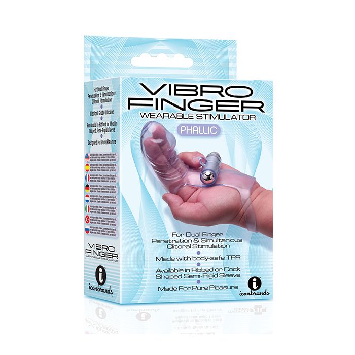 The 9's Vibrofinger Phallic Finger Massager - Purple