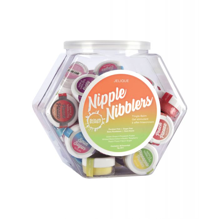 Jelique Nipple Nibbler Sour Balm Fishbowl - Asst. Display of 36 Flavors