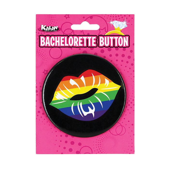 3" Button - Rainbow Lips