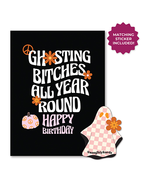 Halloween Ghosting Birthday Greeting Card w/Sticker 